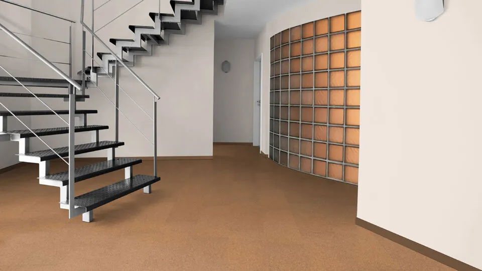 Innenarchitektur mit braunem Bodenbelag aus dem ZIPSE-Sortiment – ideal für moderne Wohnkonzepte mit Licht und Struktur.